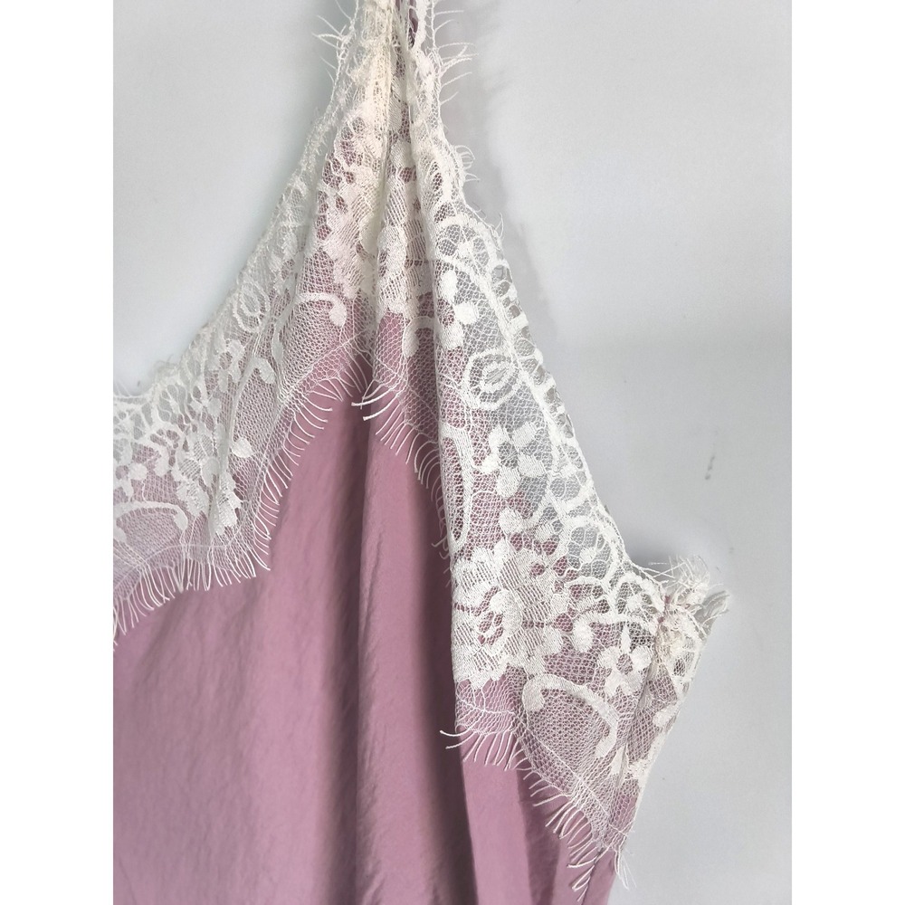 New Gap Slip Dress Large Lace Trim Maxi Muted Pink Lingerie Style Romantic Femme - Picture 6 of 8